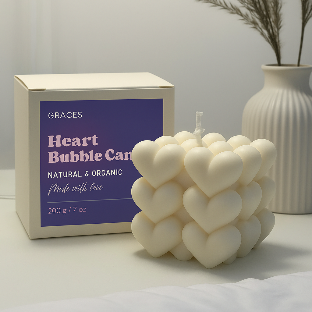 Heart Bubble Scented Candle
