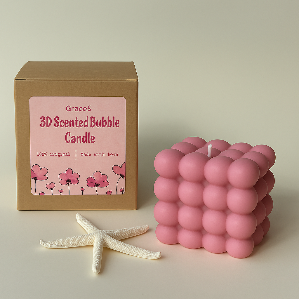 3D Scented Bubble Candle Pack of 2