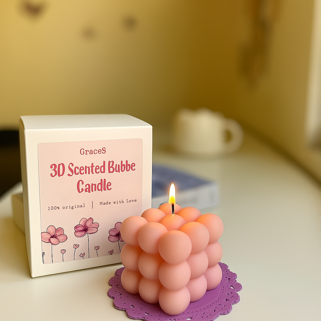 3D Scented Bubble Candle Pack of 2