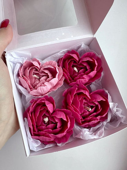 Heart Rose Flower Candles