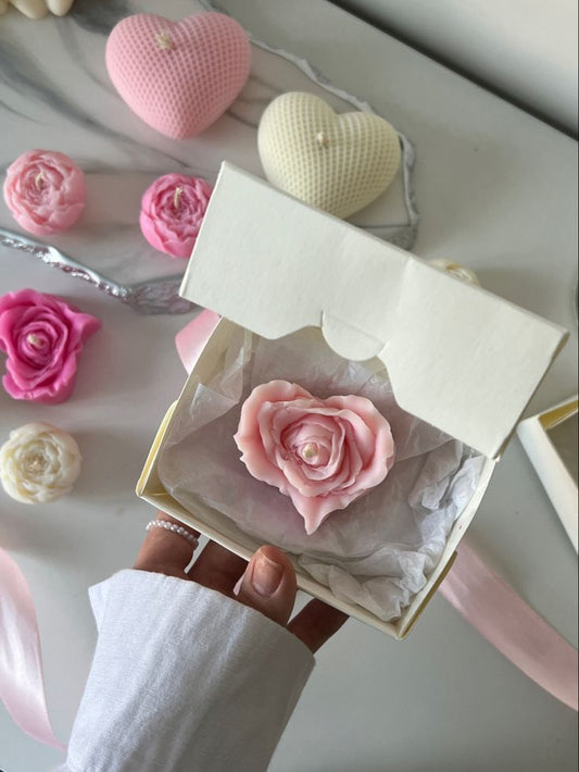 Heart Rose Flower Candles
