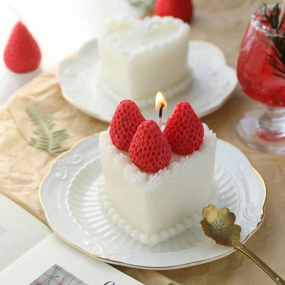 A Plate of Scented Strawberry Cake candle